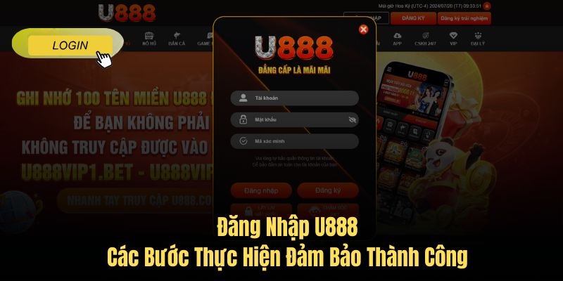 Từng bước đăng nhập vào U888